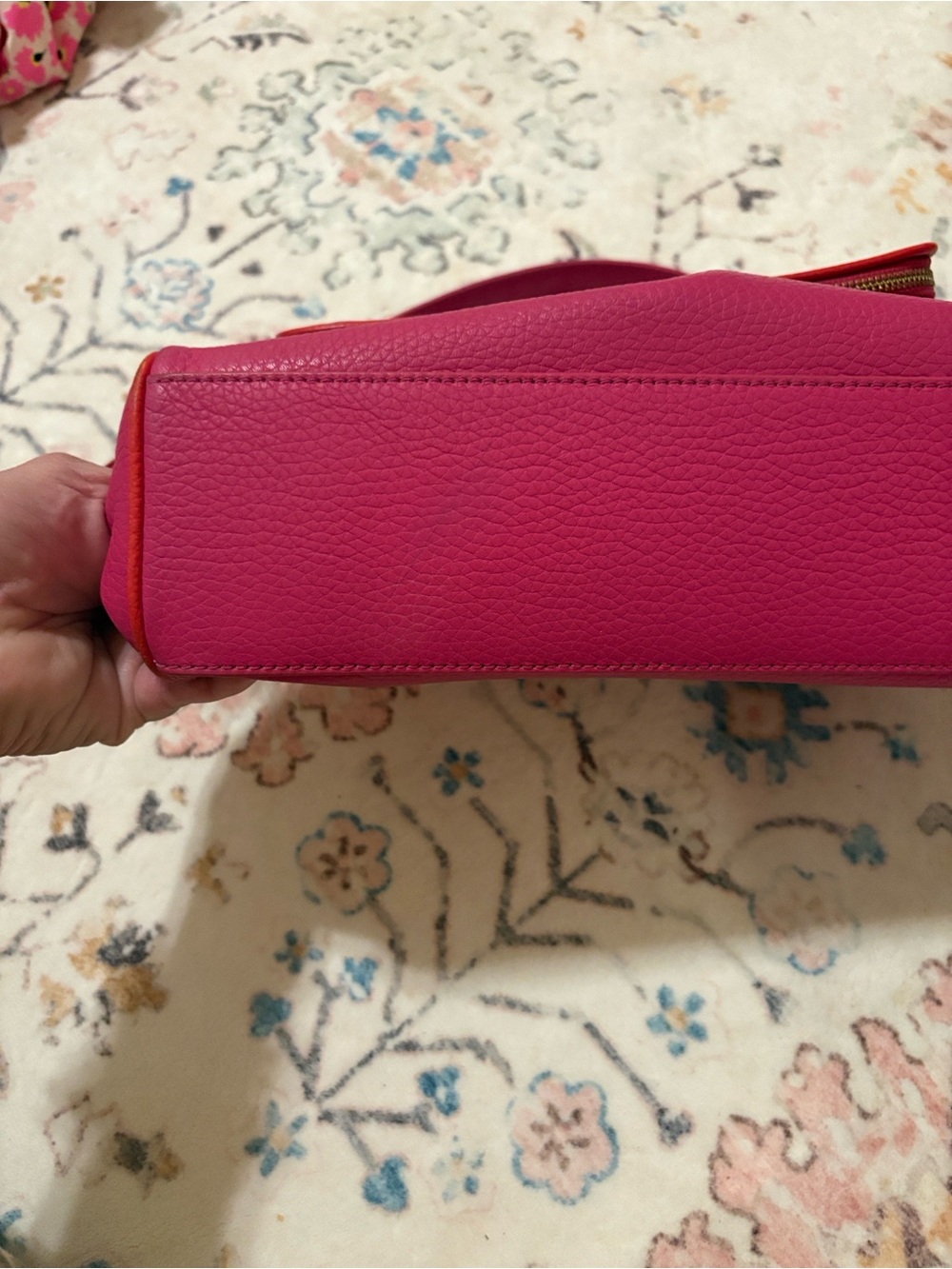 kate spade Hot Pink Pebbled Leather Crossbody with Tassel. Medium size - Picture 3 of 9